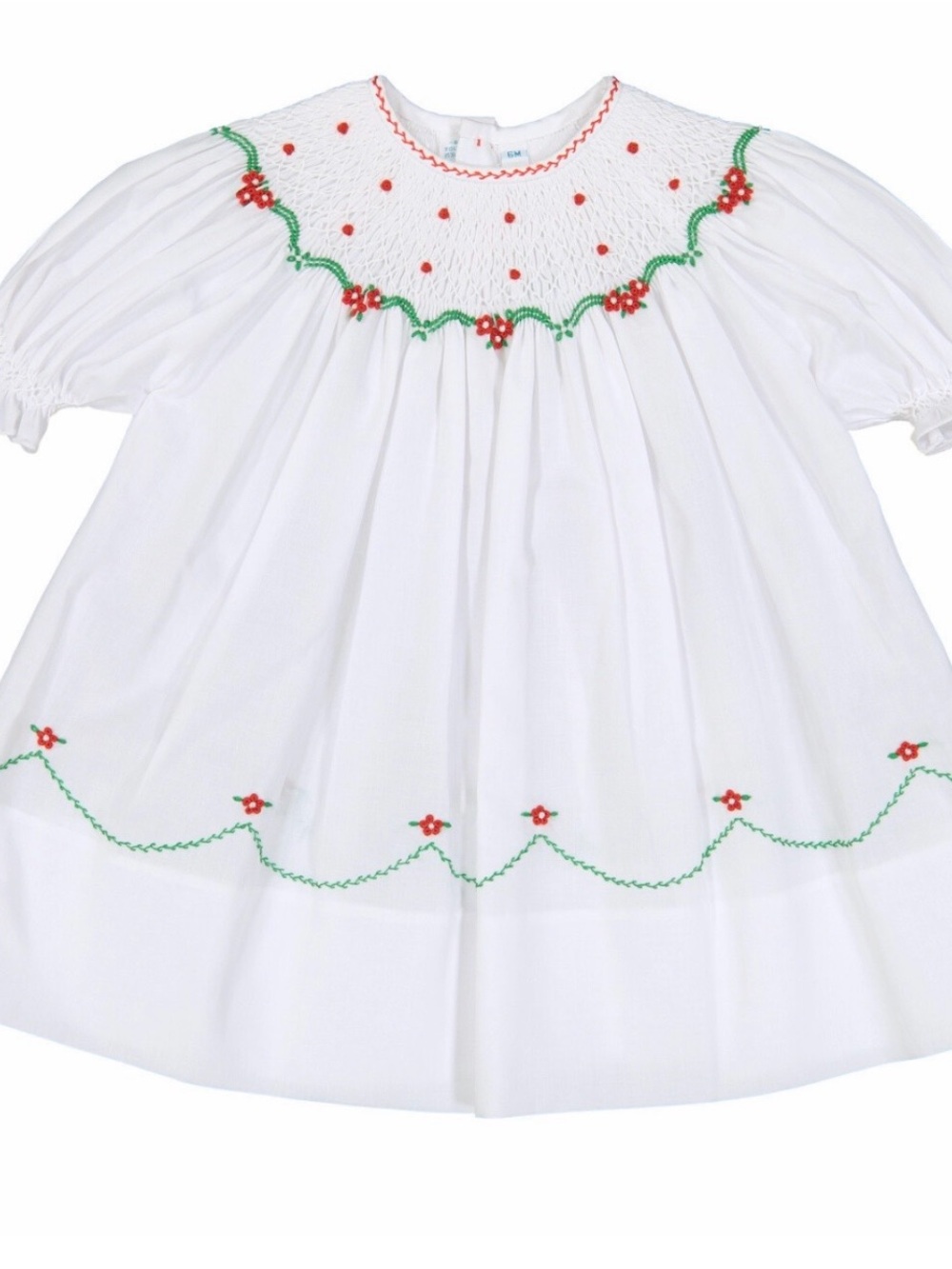 Feltman Brothers “Heirloom Short Sleeve Holiday Pearl Flower Bishop Dress”3T NWT